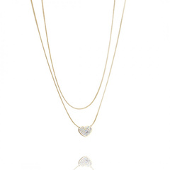 Naszyjnik stal szlachetna pozłacana 14k złotem NST1488