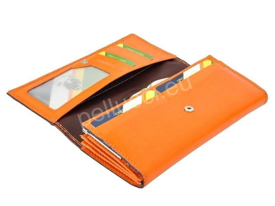 Portfel damski skórzany PELLUCCI Polo Club 8 PL11 Czerwony