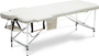 Stół, łóżko do masażu 2-segmentowe aluminiowe XXL Kremowe
