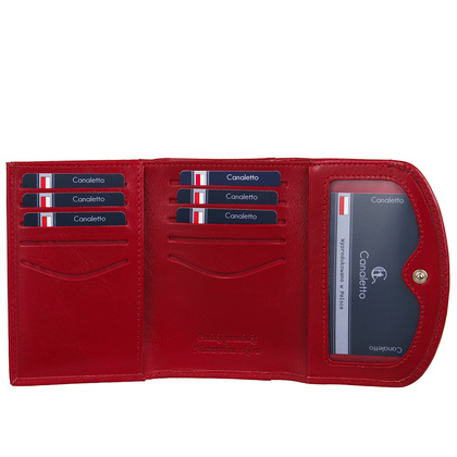 Czerwony skórzany Portfel damski Canaletto PD1202cs165 RFID
