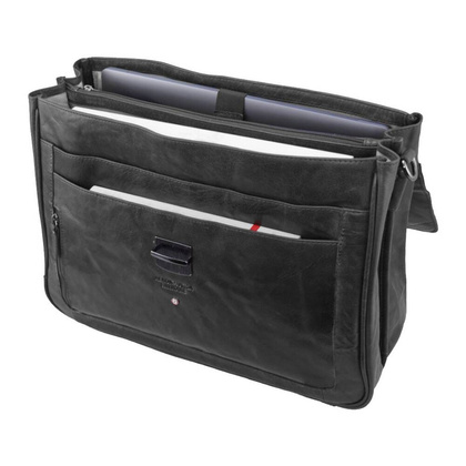 Torba na laptop 15' AERONAUTICA MILITARE Vintage Skórzana Czarna