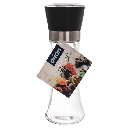 Młynek do mielenia przypraw pieprzu soli szklany ręczny 18,5 cm