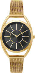 MINET Czarno-złoty damski zegarek ICON BLACK ze stalowym paskiem