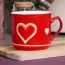 Kubek ceramiczny z uchem / garnuszek do podgrzewania serce 650 ml