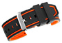 Pasek silikonowy CZARNO-POMARAŃCZOWY U14-20-12