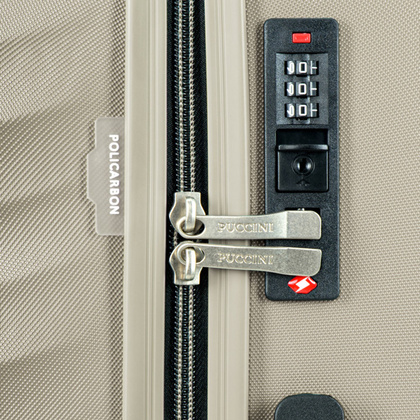 Średnia walizka PUCCINI VALENCIA PC032B 6A Szampańska