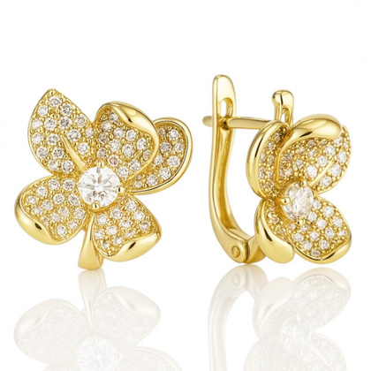 Kolczyki ze stali szlachetnej platerowane 14k złotem, zapięcie angielskie KST3427