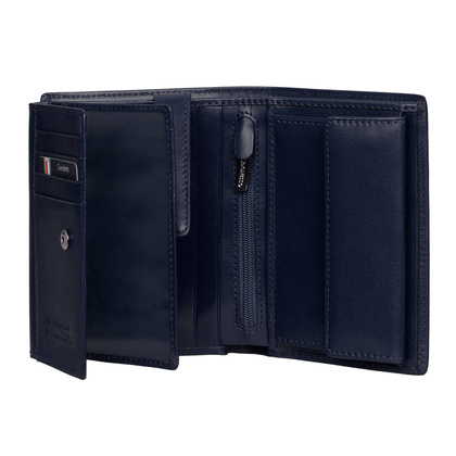 Klasyczny skórzany męski portfel Canaletto granat PM1555