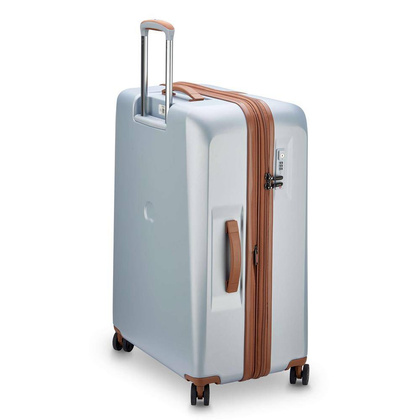 Delsey Promenade Hard duża srebrna walizka na kółkach 76 cm