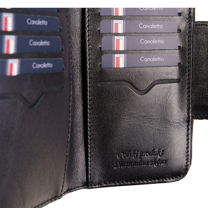 Damski portfel Canaletto ze złotej skóry naturalnej – luksus i nowoczesność PD2006s79 RFID