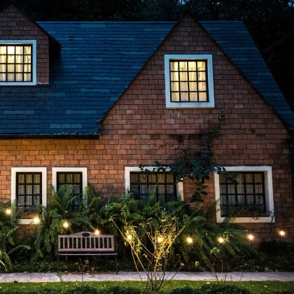 Lampki ogrodowe zewnętrzne / girlanda świetlna imitacja ognia 10 żarówek 5,10 m