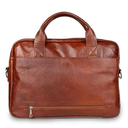 Skórzana torba męska brązowa na ramię laptopa 15,6" - Pavone Nero Parma 2454 BR