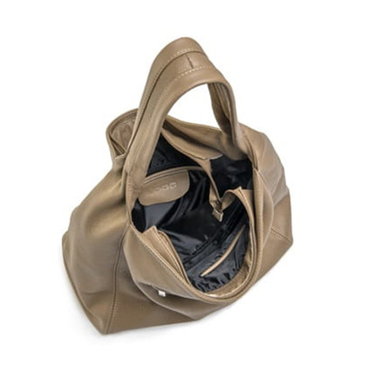 Torba damska skórzana KEMER VOOC HOBO EP18 Beżowa