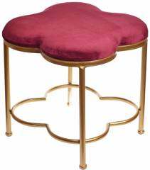 Puf metalowy burgundowy duży