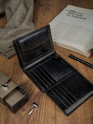 Skórzany portfel męski z systemem rfid protect