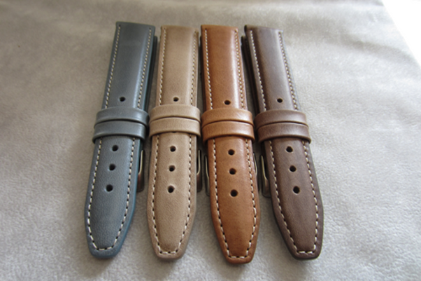 LAVVU Wyściełany beżowy szyty pasek CLASSIC z luksusowej skóry Top Grain - 22