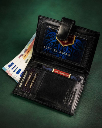 Duzy skorzany portfel meski na zatrzask