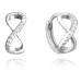 MINET Srebrne kolczyki NIESKOŃCZONOŚĆ z białymi cyrkoniami