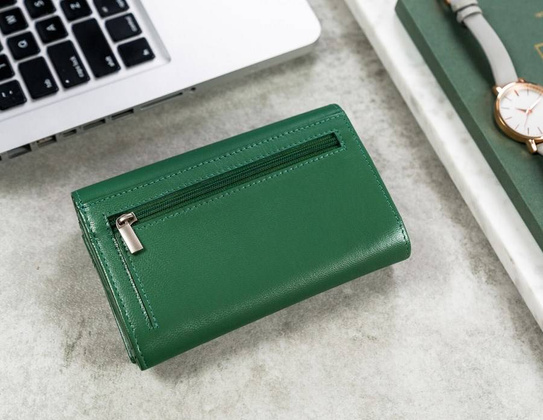 Duży portfel damski z bydlęcej skóry naturalnej