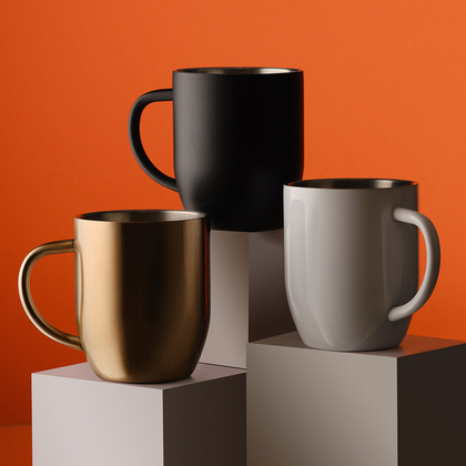 Kubek stalowy UPOMINKARNIA Night Goody 380 ml Czarny