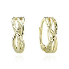 MINET Pozłacane szczotkowane srebrne kolczyki