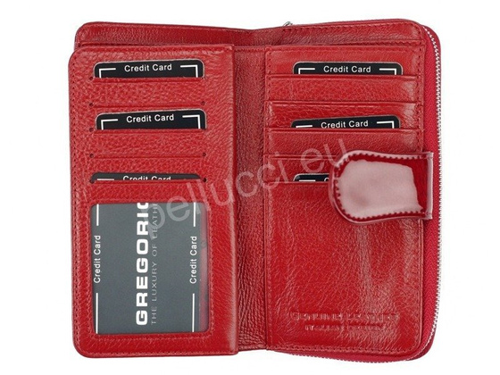 Portfel damski skórzany PELLUCCI PT-116 czerwony