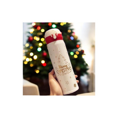 KUBEK TERMICZNY, BIDON 500ML TERMOS ŚWIĄTECZNY ZIMOWY biały BD39B