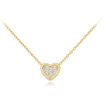 MINET Złoty naszyjnik serduszko z białymi cyrkoniami Au 585/1000 1,40g