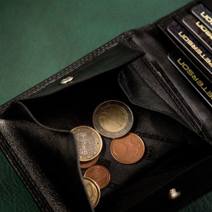 Składany portfel męski ze skóry naturalnej