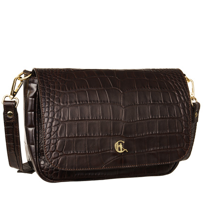 Torebka Skórzana Canaletto – Wzór Krokodyla, Złote Detale TD888s282