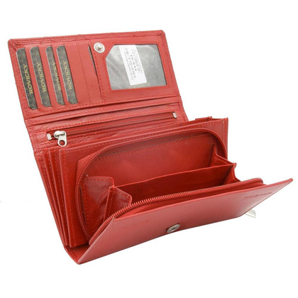 Duży, skórzany portfel damski z systemem RFID — Rovicky