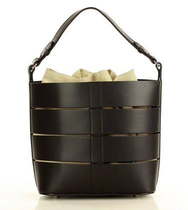 MARCO MAZZINI Torba skórzana bucket letaher elegante bag czarna - min. zamówienie 20 / 50 / 100 szt.