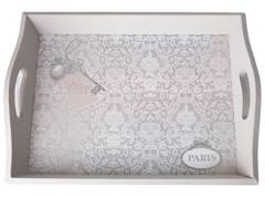 Taca drewniana z koronką mała