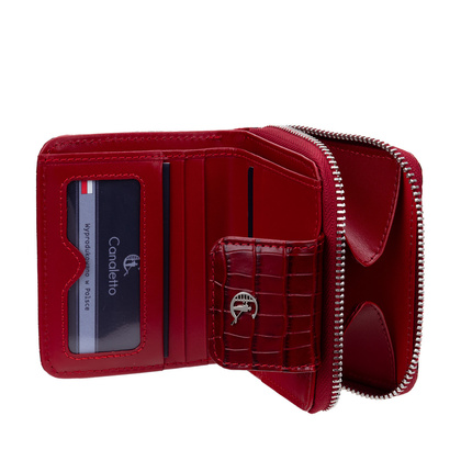 Skórzany portfel damski croco Canaletto z naturalnej skóry licowej PD1023s162 RFID
