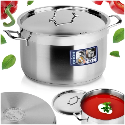 Garnek stalowy z pokrywką 18/10 PREMIUM 8,2 l ORION