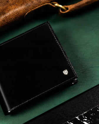 Duzy skorzany portfel meski bez zapiecia