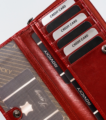 Duży, skórzany portfel damski na zamek