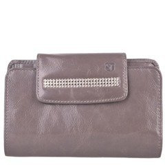 Portfel damski skórzany KEMER Swarovski Elements SV540 Szary min. zamówienie 20 / 50 / 100 szt.