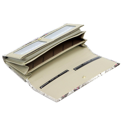 Portfel damski skórzany PELLUCCI SN-122 popiel + róż