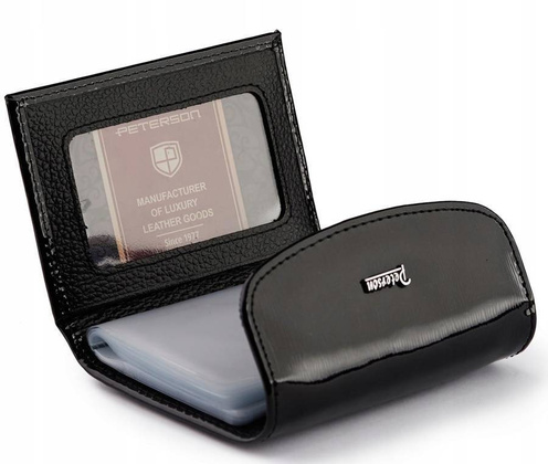 Skórzane etui na dokumenty i karty Peterson Czarne