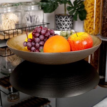 Miska misa do sałatek na przystawki owoce złota szklana / patera 30 cm 2,2 l