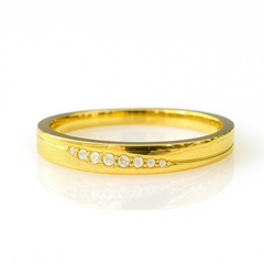 Pierścionek stal chirurgiczna platerowana złotem, z cyrkoniami PST975, Rozmiar pierścionków: US6 EU11