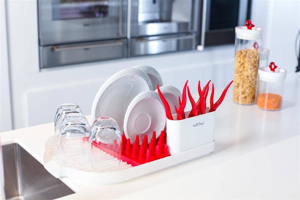 Ociekacz na naczynia Colori czerwony 23994