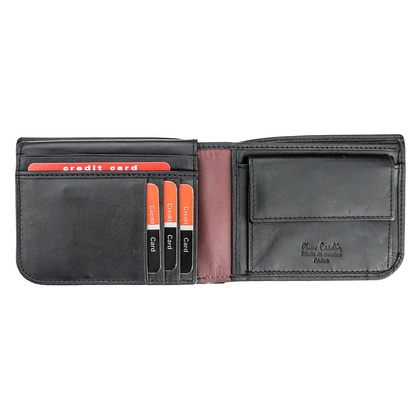 Portfel męski skórzany PIERRE CARDIN TILAK35 8806 Czarno Czerwony