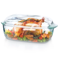 Naczynie żaroodporne z pokrywką szklane 3+1,5 l