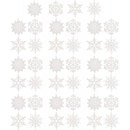 Komplet 40 sztuk ozdób bożonarodzeniowych w opakowaniu średnica 10cm białe BSN59