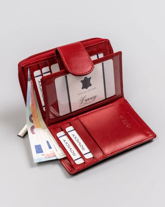 Skórzany portfel damski z systemem rfid protect