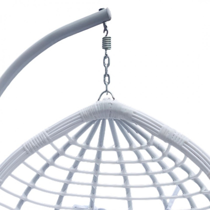 Fotel wiszący huśtawka kokon z poduszkami biały - KR36