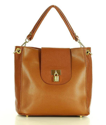 Elegancka torebka na ramię skóra naturalna vera pelle a tracolla - MARCO MAZZINI brąz karmel - min. zamówienie 20 / 50 / 100 szt.