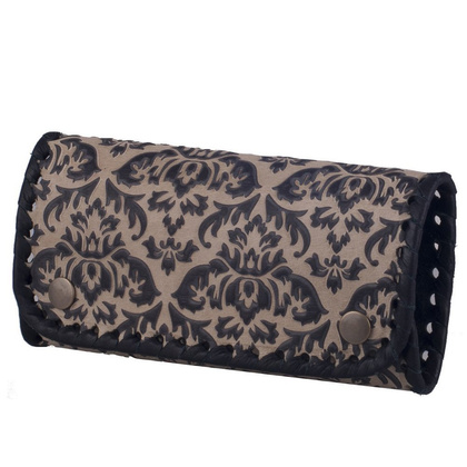 Etui na klucze skórzane KEMER KGK-15 Beżowo czarne - min. zamówienie 20 / 50 / 100 szt.